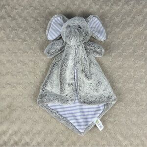 Ebba Elephant Lovey Security Blanket Gray Purple White Stripes Plush Baby Toy